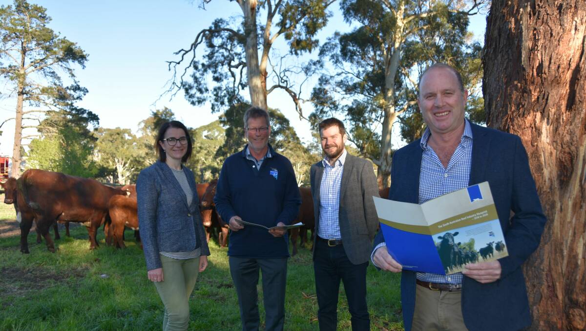 INDUSTRY PLAN: Livestock SA vice president Penny Schulz and president Joe Keynes, SA Beef Industry Blueprint manager Stephen Lee and Blueprint chair Bruce Creek at the plan's launch last week.