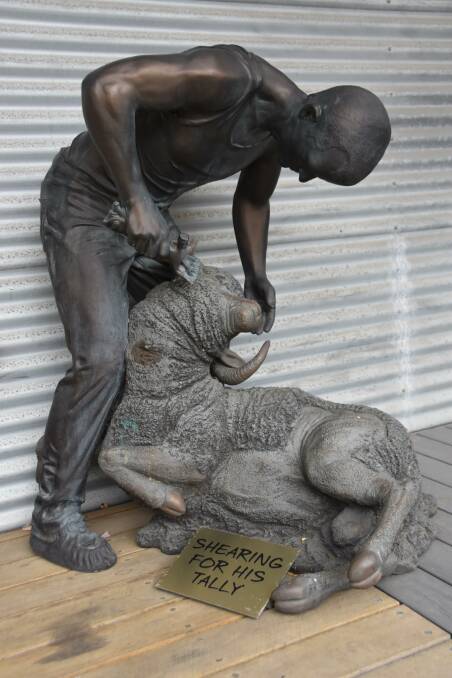 A bronzed statue of a shearer and a sheep at the cellar door pays homage to the Banaves familys beginnings in the sheep industry. 