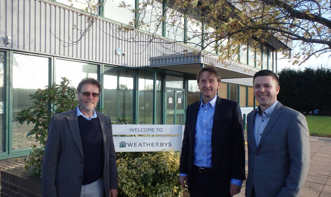 EXCITING FUTURE: Davies Research Centre director John Williams discusses Weatherbys' new SA venture with chairman Johnny Weatherby and Weatherby Scientific general manager Aaron Venables in the UK.