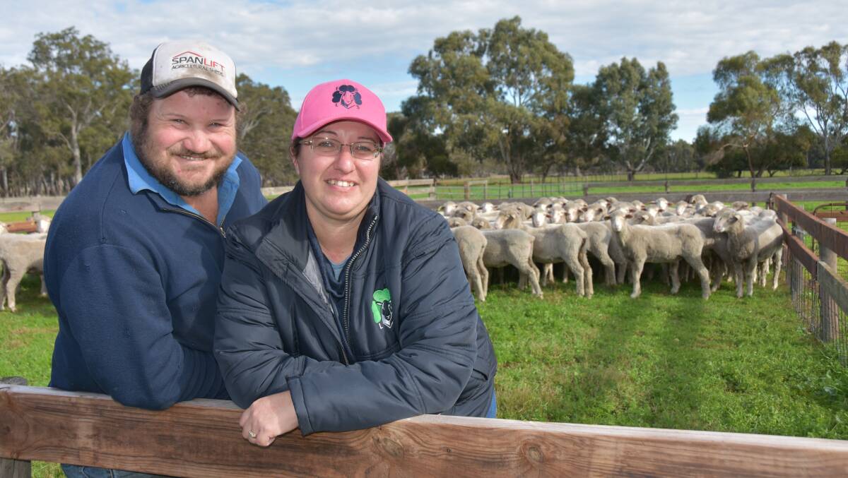 ALL IN: Naracoorte first-cross lamb breeders Andrew and Amanda Lock see big management benefits from tagging their flock but say it would be the "wrong way to go" to mandate sheep eID in SA.