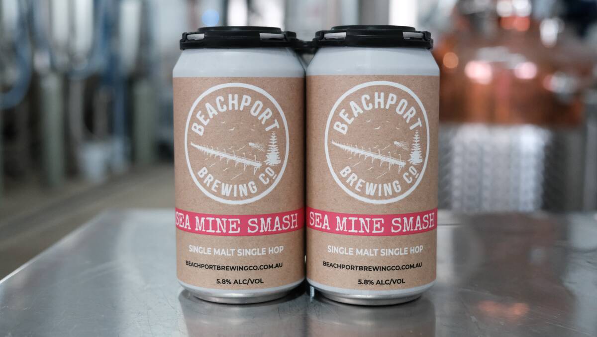 The Sea Mine Smash (single malt and single hop beer) is one of Beachport Brewing Company's beers made from their own barley. Picture by @mwcreativeco