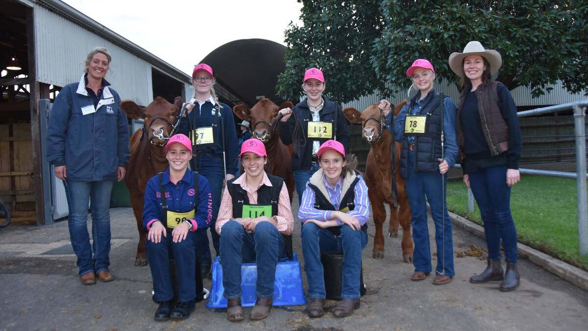 SCHOOL TEAM: Willunga High School's Sarah Truran and Isabelle Linde (right), Phoebe Collins, Tori Day, Katie Bell and (front) Tamika Pottage, Gabriella Stone and Jazmine Whittlesea.