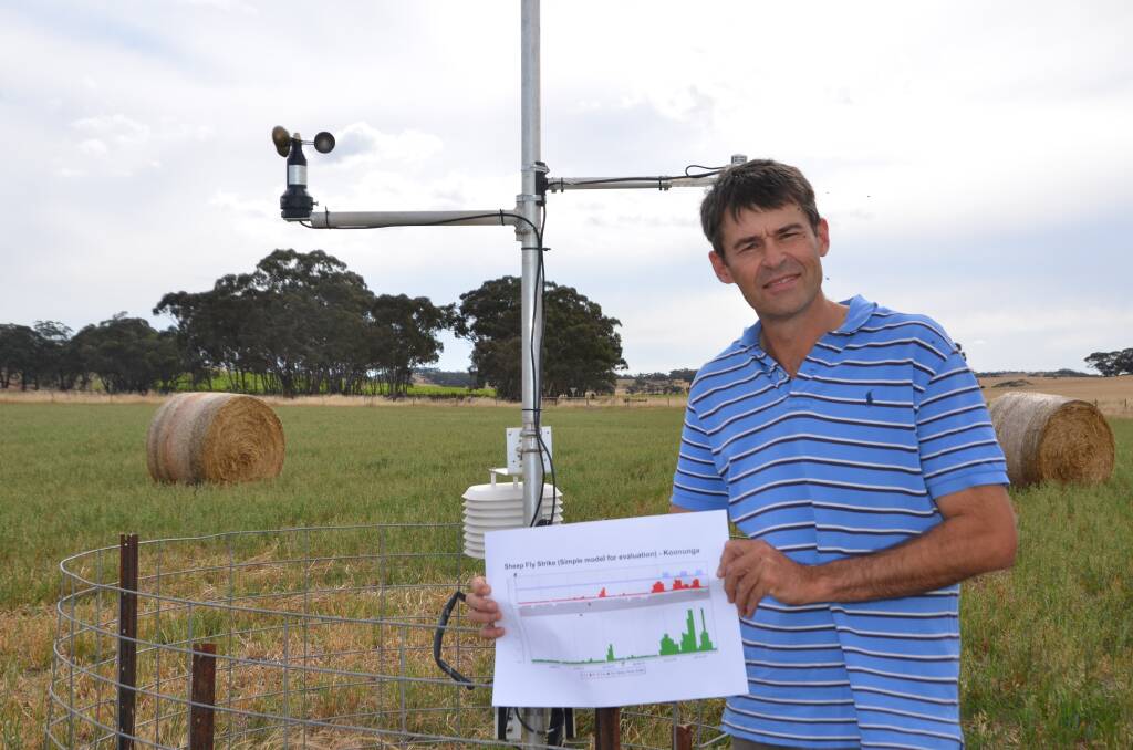 PRODUCER TOOL: BIGG technical facilitator Brett Nietschke says the new sheep blowfly index is about helping producers be proactive. It draws data from BIGG's three weather stations.