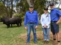 Stuart Childs, Penola, who was among the high prices at the recent Naracoorte weaner sales was back at Glatz's Black Angus stud, Avenue Range, looking for his next bulls with stud principals Samantha and Ben Glatz.