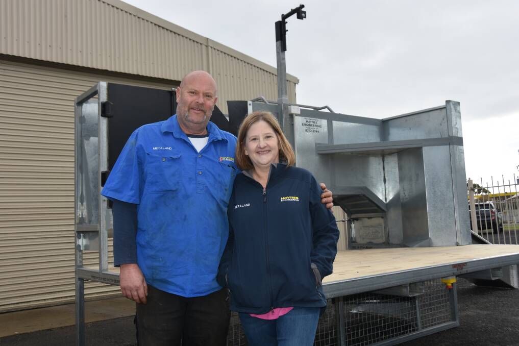 Chris and Jane Haynes, Haynes Engineering, Naracoorte are receiving about 10 enquires each week for their shearing modules. Picture by Catherine Miller
