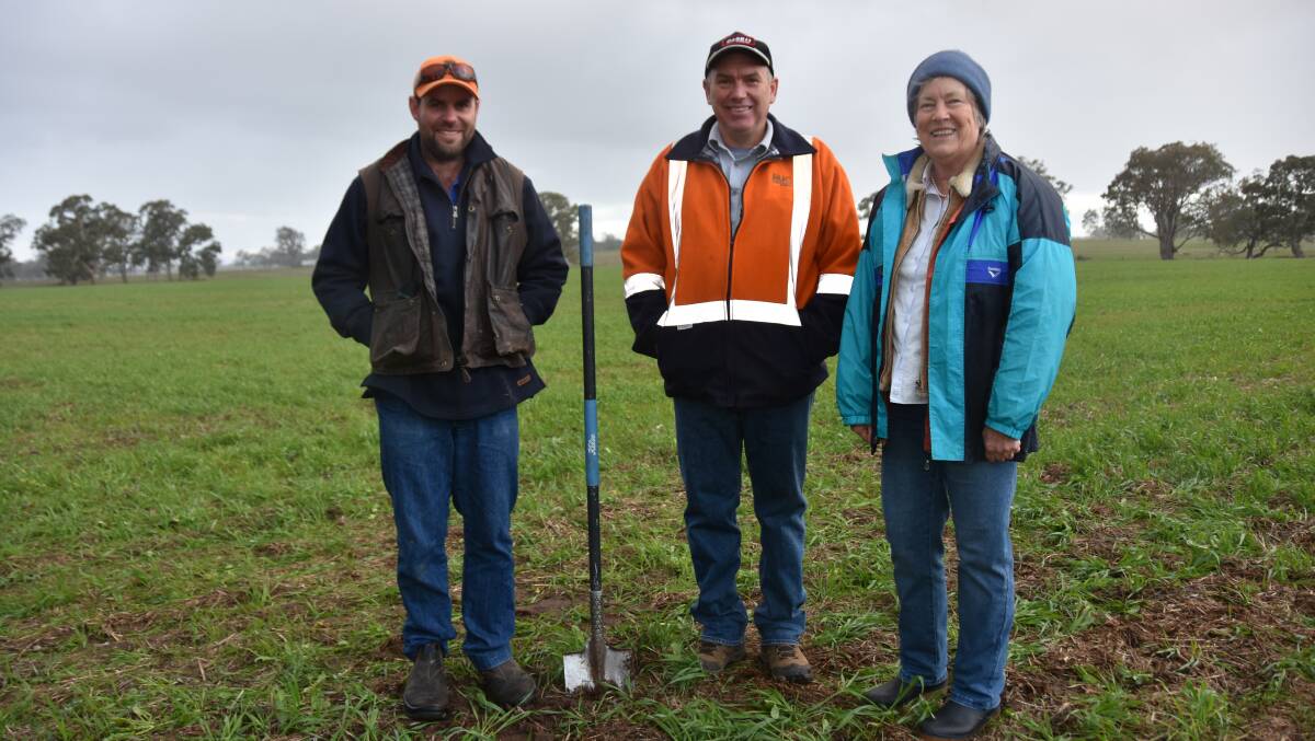 Kybybolite farmer Sam Schinckel, Nyngan Seed Graders' Martin Williams and soils ecologist Christine Jones at the recent Limestone Coast Landscape Board seminar on discovering the sociobiome in healthy soils.
