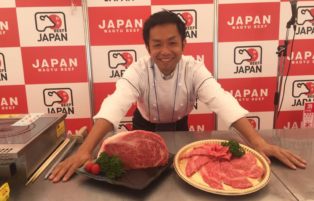 Japanese chef Hiroki Samata. Japan is one of only three countries able to ship beef to Australia but Canada and the US are knocking on the door. 