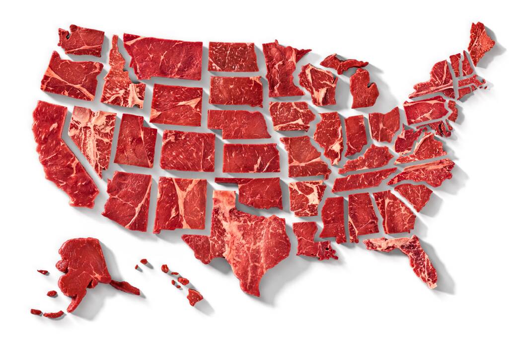 BEEF FOR DINNER: Steaks matching the shapes of American states forms the basis of the latest beef marketing campaign in the US.
