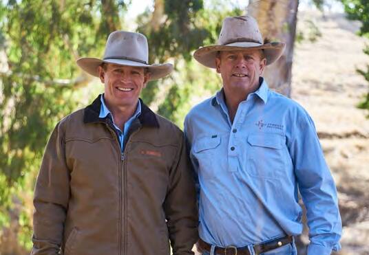 Leaving Jumbuck Pastoral are former joint managing directors Callum (left) and Jock MacLachlan. Picture from Jumbuck Pastoral newsletter..