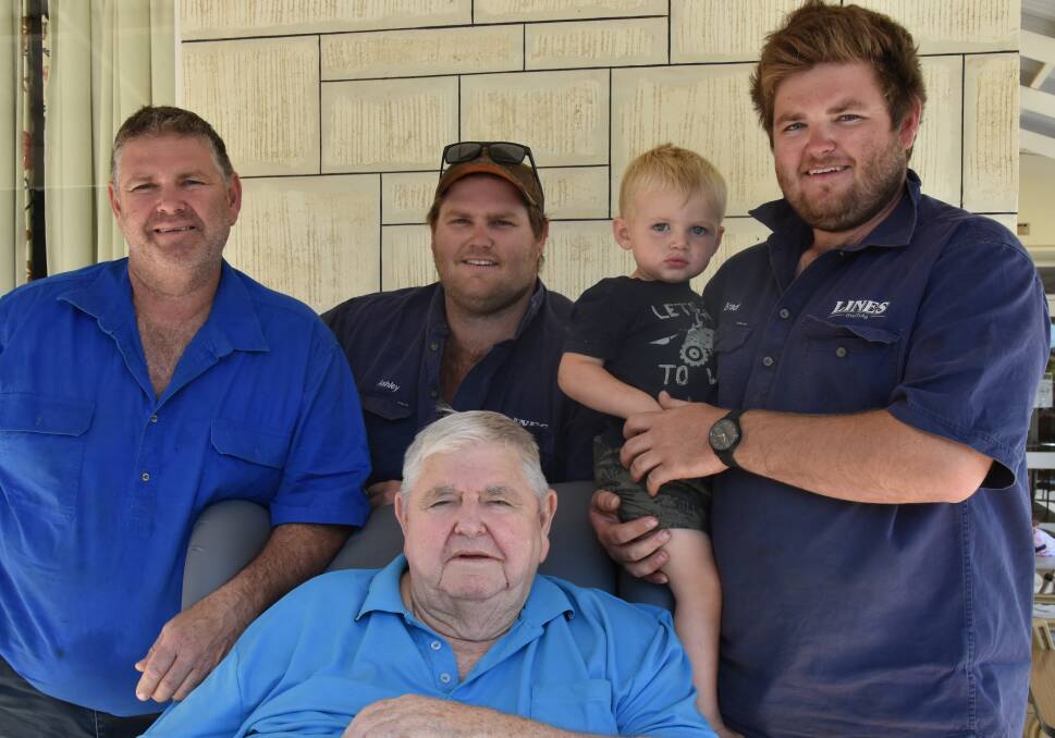 FOUR GENERATIONS: Russell Lines (front) with son Anthony, grandson Ashley, great-grandson Theodore and grandson Bradley. 