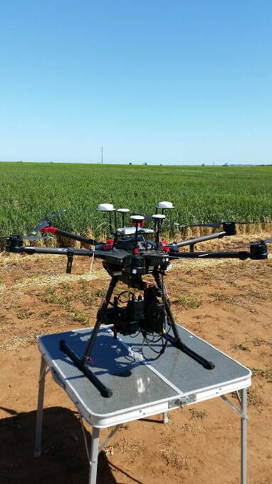 MODERN TECHNOLOGY: The drone used to take plant measurements during Rhiannon Schilling's SAGIT-funded trial.