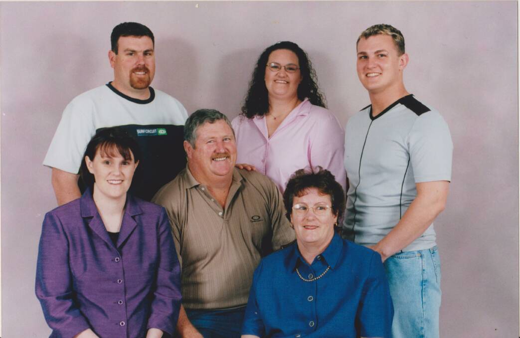 FAMILY: Paul and Helen May (centre front) with their four children - Mardi, Ashley, Rebecca and Kerryn. 
