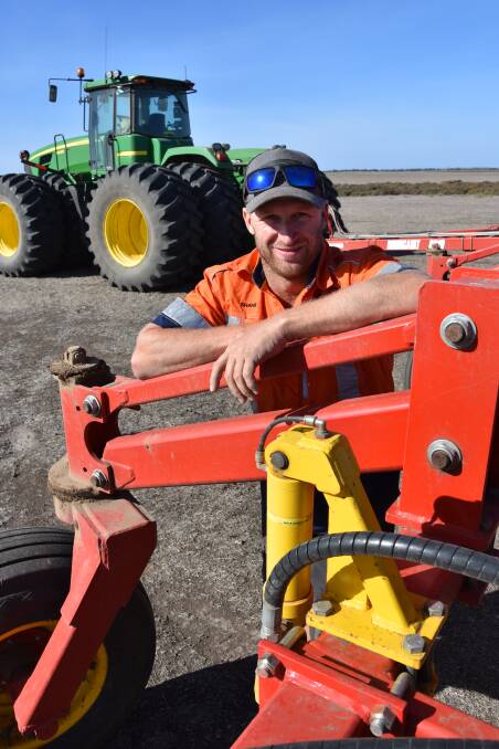 Brinkley Station workman Shane Kennett was out last week sowing sheep feed at Cooke Plains.