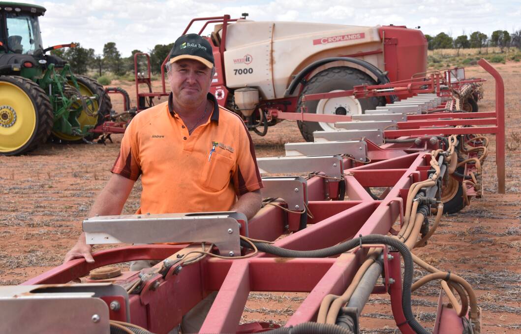 Bulla Burra operations manager Andrew Biele was spraying weeds at Loxton this week.