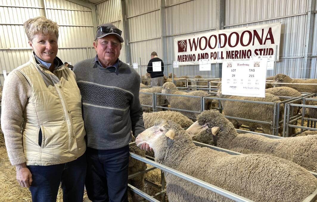 Kelly and Gus Whyte, Wyndham Station, Wentworth, NSW, bought 12 Woodoona rams averaging $1250.