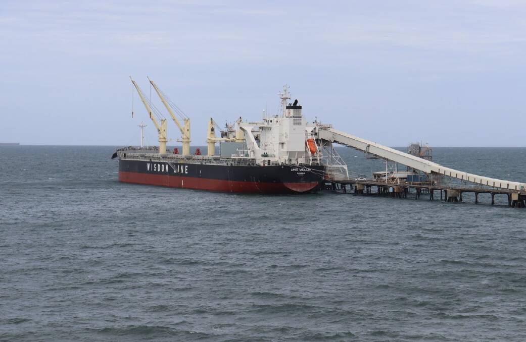  A vessel loading at Port Giles in April. 