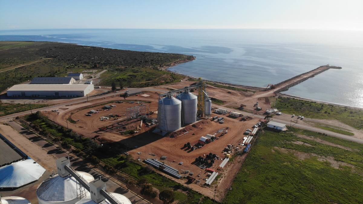 GEARING UP: T-Ports' Wallaroo port site under construction. Photo: ALLIED GRAIN SYSTEMS