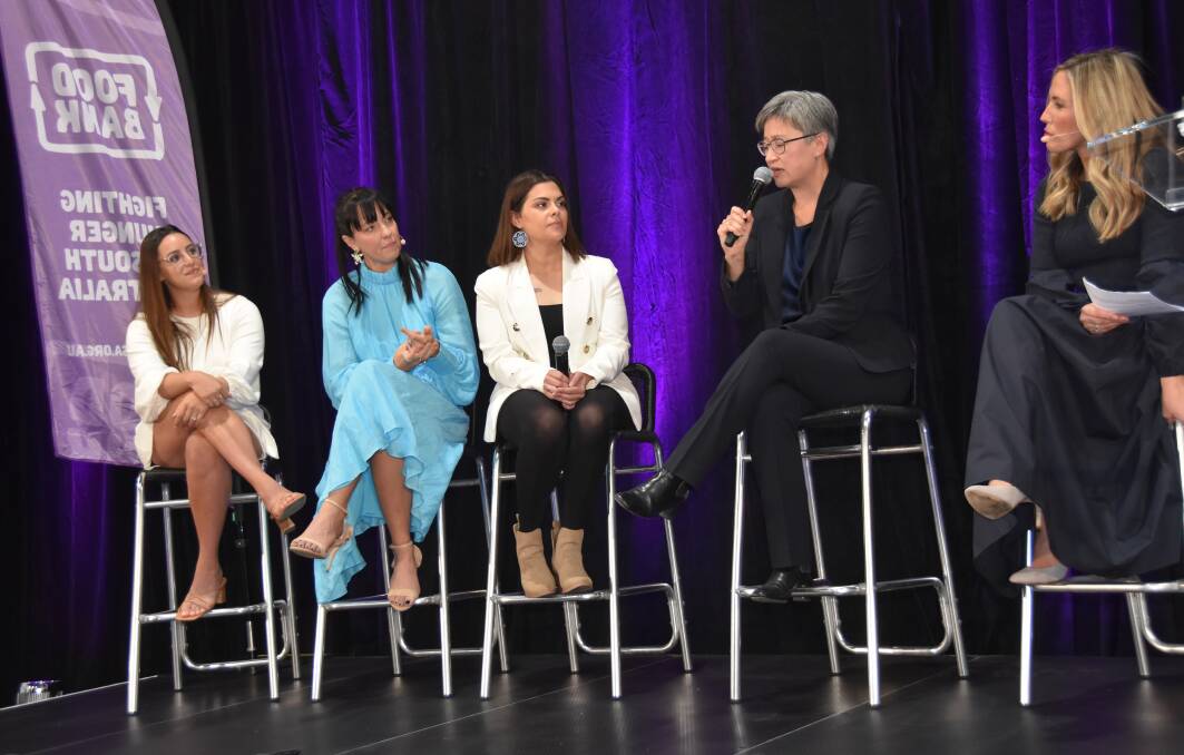This year's luncheon featured an all-female panel including ABC Radio's Ali Clarke, Aboriginal musician Jessica Wishart, Senator Penny Wong, and social media influencer Leah Itsines, moderated by media personality Pippa Wanganeen.