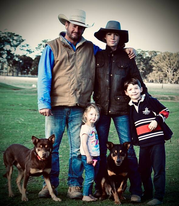 David and Sarah Lee with children Ivy and Tommy and world record dog Hoover (on left) 