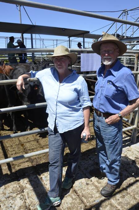 TOP WEANERS: Janet Furler and Richard Willing, Hindmarsh Tiers, sold 92 Pathfinder-blood Angus weaners on Friday, with the steers making to $1400 and heifers to $1240.
