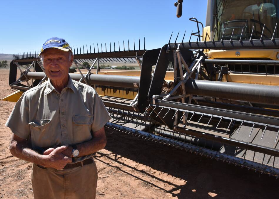 LOCAL LEGEND: Peter McGuire has been running his hay and grain contracting business in the Mid North for almost 70 years. A strict New Holland machinery operator, he is also one of the oldest clients of AW Vater & Co.