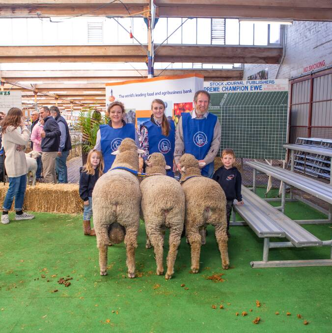 MOTHERING ABILITY: Amberley and Carolyn Gale, Tintinara, Emily Mitchell, Werneth, Vic, Geoff Gale, Monarto South, and Langley Gale, Tintinara, with the top maternal lamb production maternal group.