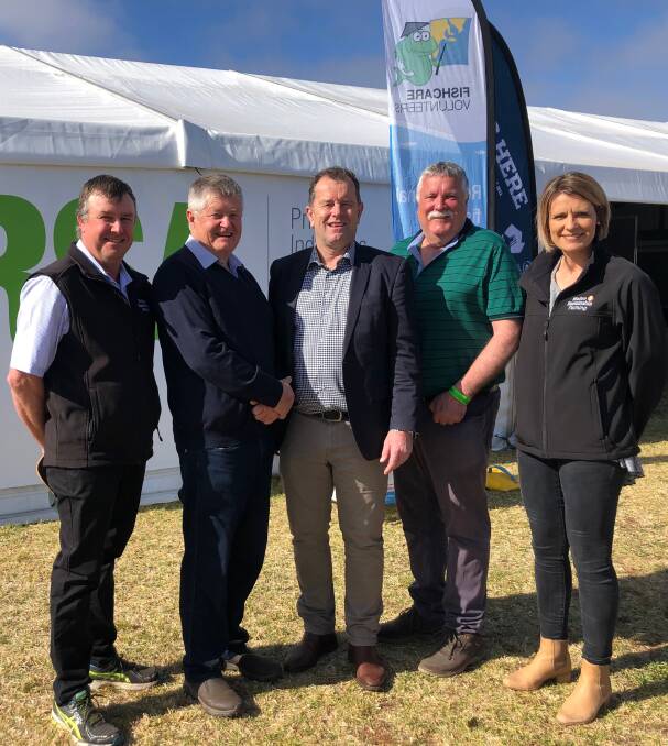 TECH FUNDED: Andrew Biele, Mallee Sustainable Farming; Peter Cousins, Peter Cousins Consulting; Tim Whetstone; Mick Faulkner, Agrilink; and Tanja Morgan, MSF.