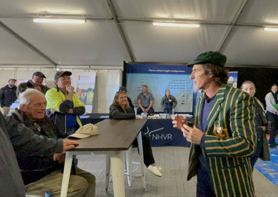 CAREER STRUGGLES: Australian cricket legend Brad Hogg giving a mental health talk in the Grain Producers SA tent at the recent Eyre Peninsula Field Days.