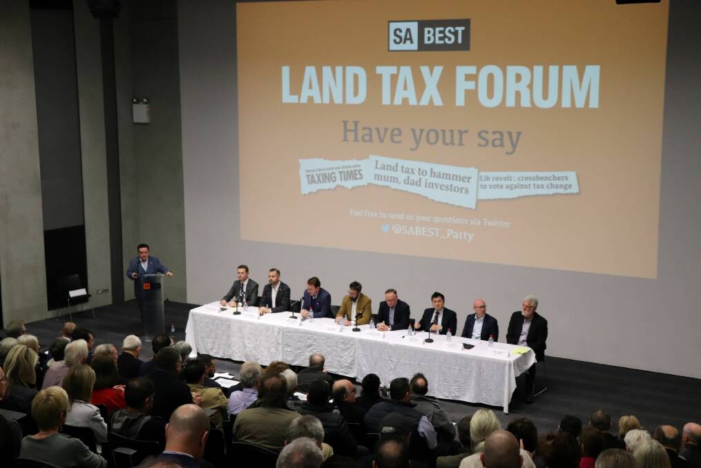 TALK FEST: More than 350 people attended the SA-BEST-hosted land tax forum in Adelaide on Sunday, where a panel talked about the impacts of the reforms.