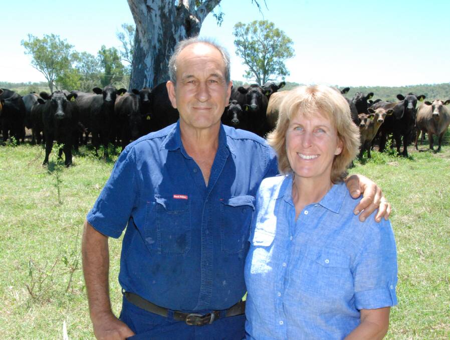 Cris and Lee-Anne Geri, Rawganix Farm, Tansey with some of their naturally farmed Angus-cross beef cattle.