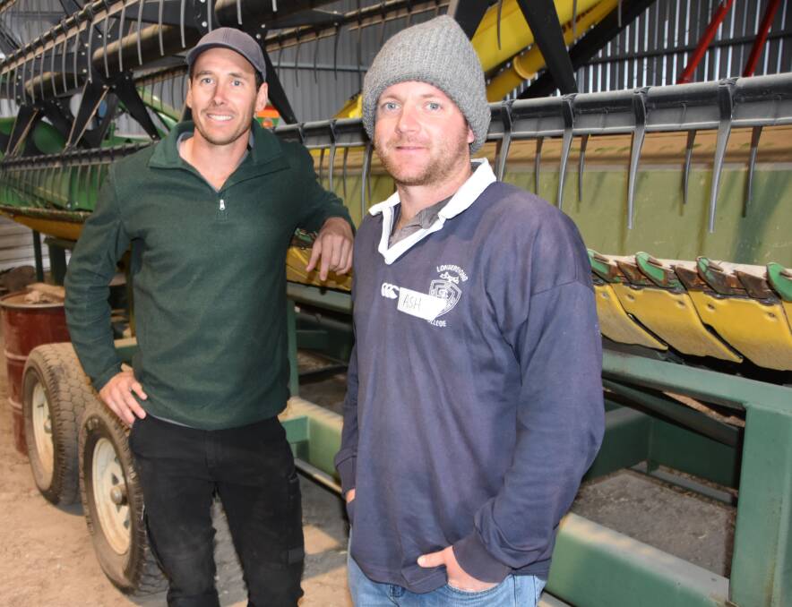 Wimmera farmer Alexander McRae, left and Ash Teasdale were among those at the recent Weed Smart Week event.