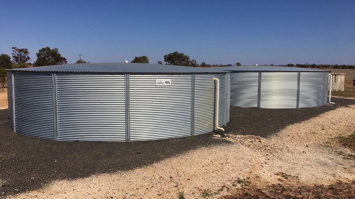 The water for Woodlands is sourced from two, high-flow bores with the water moved around the property through a new system of 110mm to 63mm pipes to six Kingspan Rhino RT-365 water tanks.