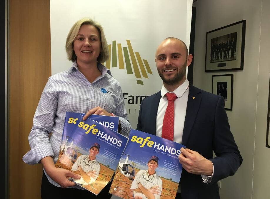 Fairfax Media's national agricultural news editor Penelope Arthur with the Safe Hands ambassador and paralympian Scott Reardon, at the launch of Safe Hands in Canberra on Tuesday. 
