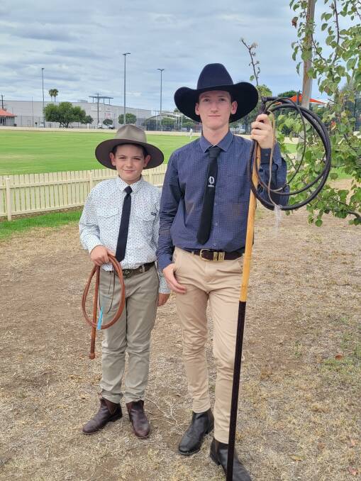 Beau and Jesse Jervis at the NSW Whipcracking Titles at Gunnedah in May. Picture supplied