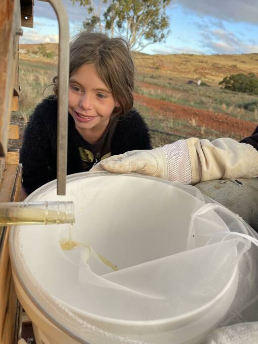 The first Bush Kids Honey harvest from Thurlga Station weighed 10kg with proceeds from sales set to support the work of Port Augusta ICPA. Picture supplied
