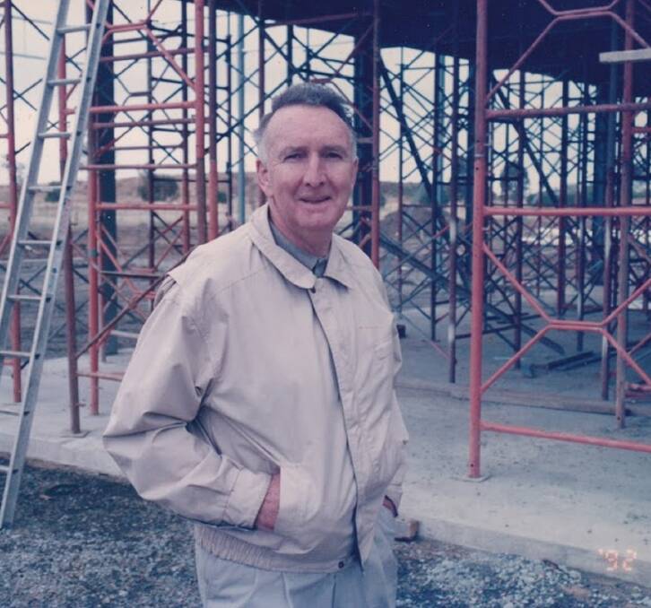 A REMARKABLE MAN: Geoff Tancred overseeing construction one of the many facilities built during his time.