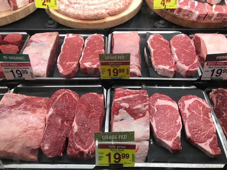 The first noticeable thing about the meat section in the Chicago supermarket was the extensive, butcher-shop style approach.