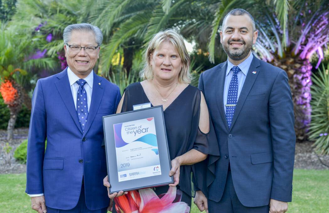 INSPIRATIONAL: SA Governor Hieu Van Le, Citizen of the Year Ingrid Kennerley, Cummins, and Australia Day Council of SA chair Houssam Abiad.