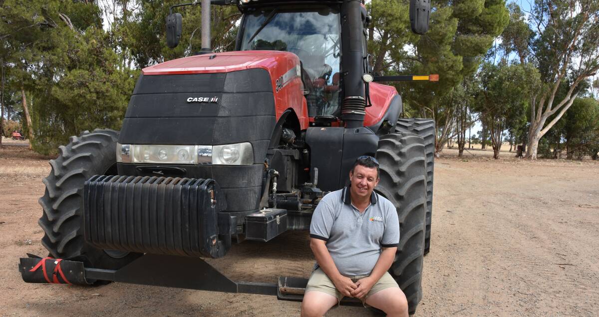 SHIFTING WHEELS: Chad Glover, Yeelanna, has been converting his seeding tractor to a 3m axle as part of a farm-wide move to controlled traffic farming. 