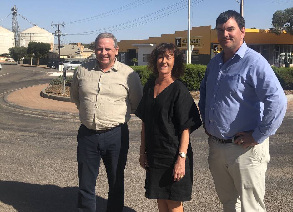 NEXT STEP: Port Lincoln mayor Brad Flaherty, District Council of Lower EP mayor Jo-Anne Quigley and District Council of Tumby Bay mayor and EP LGA president Sam Telfer want to see more investment in local roads.