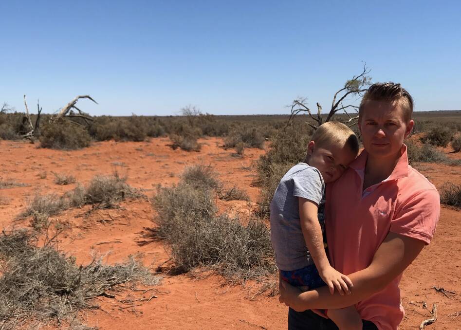 GET READY: Petie Rankin, with son Lawson, pictured near Port Augusta. Ms Rankin is part of a committee planning for the federal ICPA conference to be held in Adelaide midway through this year.
