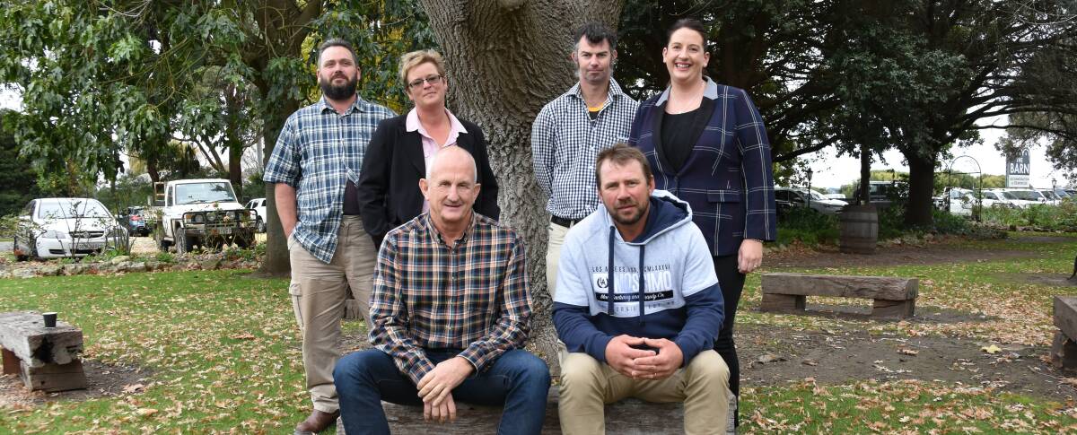 MOVING FORWARD: Duncan Irving, Beck Middleton, Meningie, Don and Jen Stolp, Kongorong, and (front) Chris Procter, Mount Gambier, and Perrin Hicks, Mount Compass.