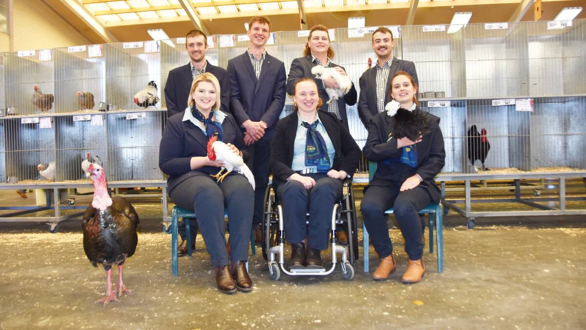 The 2023 Rural Ambassador finalists Alan Lintern, James Krieg, Johnny O'Mahoney, Lachy Johnson (winner), runner-ups Carly Gogel and Elise Kennedy and Emily Halloran. Picture by Catherine Miller 