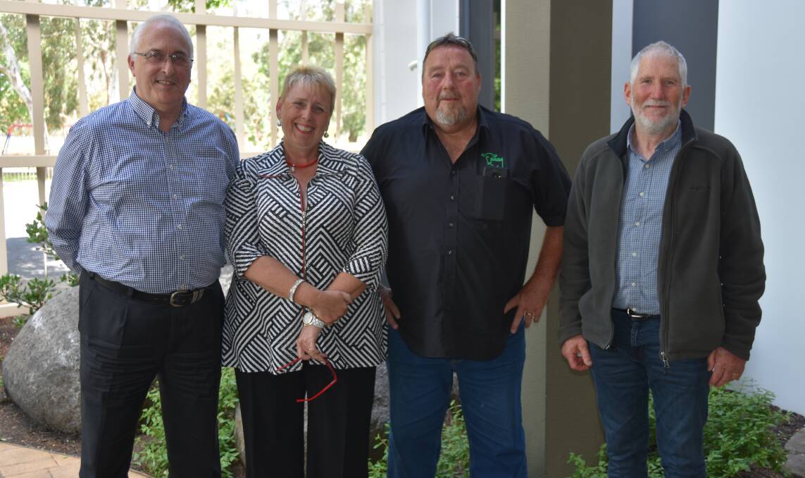 INDUSTRY INSIGHT: Australian Dairy Farmers' president Terry Richardson, Mandy Pacitti, Hindmarsh Tiers, SADA president John Hunt and Warren Jacobs, Mount Compass. 