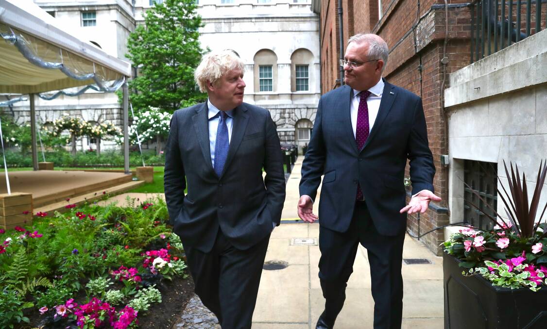 UK Prime Minister Boris Johnson and Australian Prime Minister Scott Morrison have worked out the tentative details of a new free-trade agreement between the two countries.