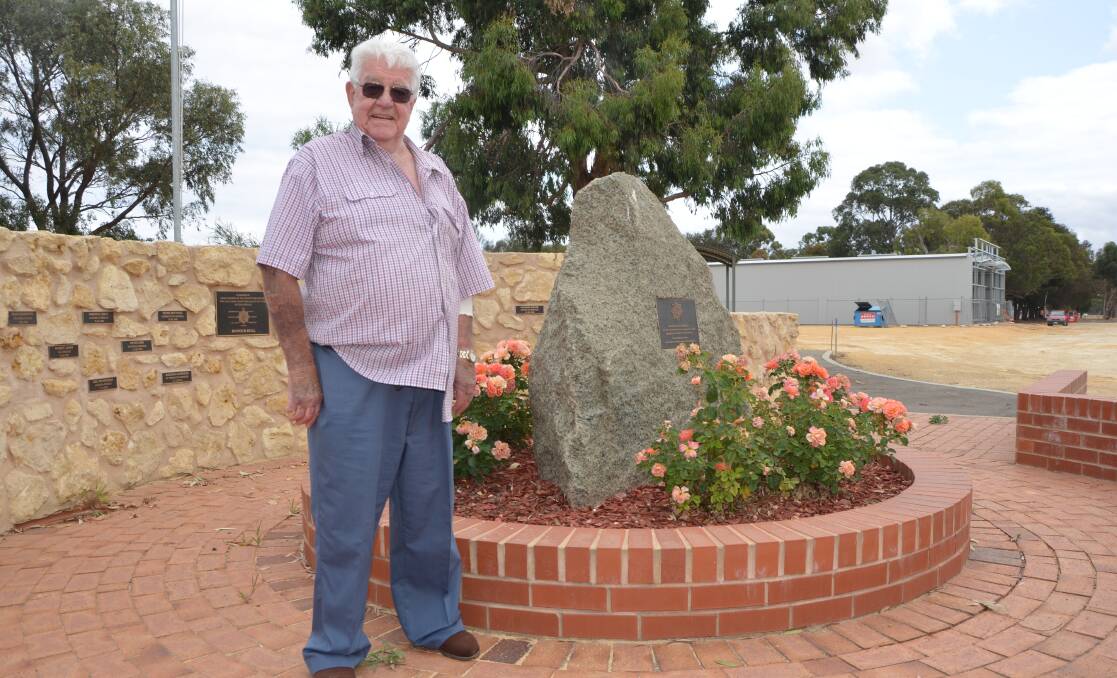 SA Volunteer Fire Fighters Museum chairman Rex Hall with the memorial. A new name will be added at a ceremony on Saturday.