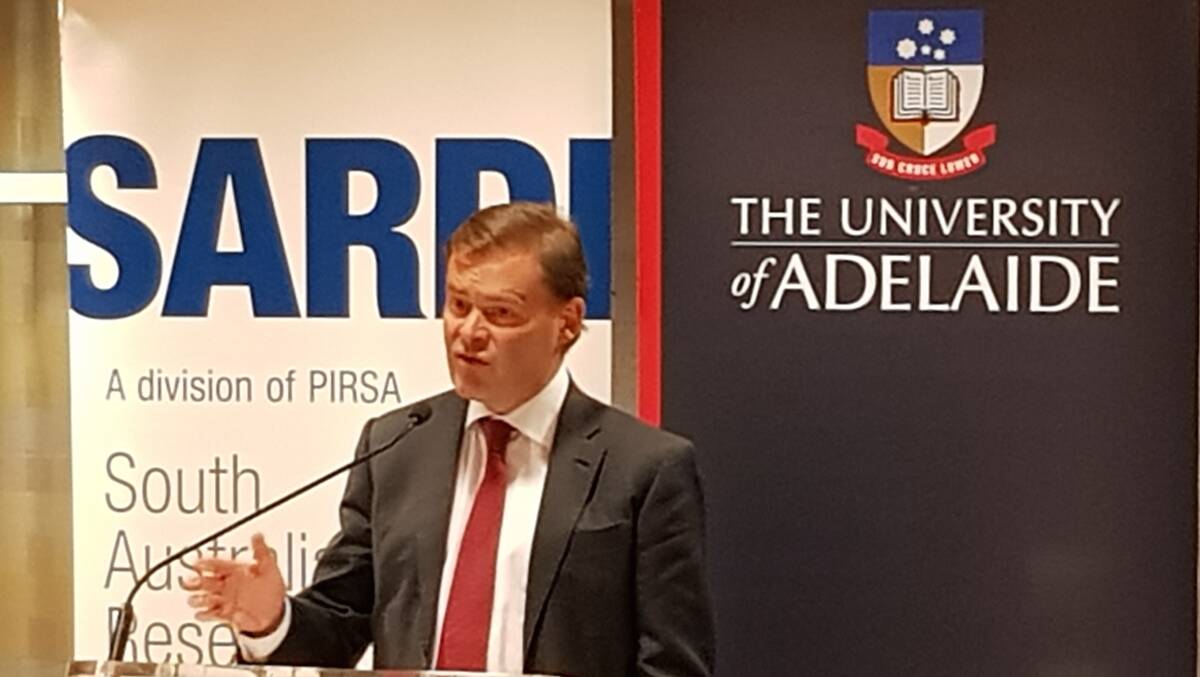 STEP FORWARD: University of Adelaide Vice Chancellor Professor Peter Rathjen at the partnership launch. 