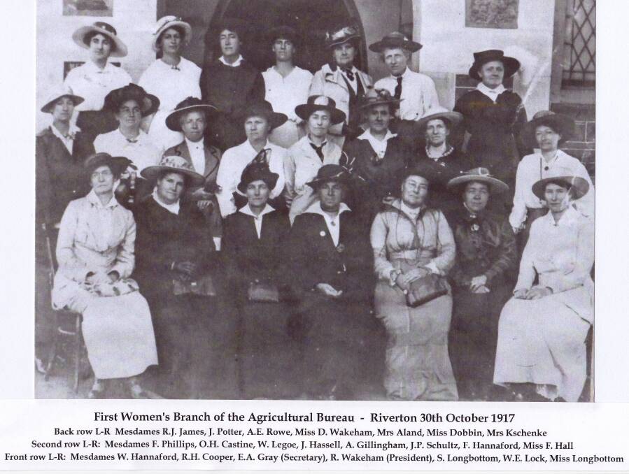 MOMENTOUS OCCASION: Members of the first Women's Agricultural Bureau branch on October 30, 1917, at Riverton.