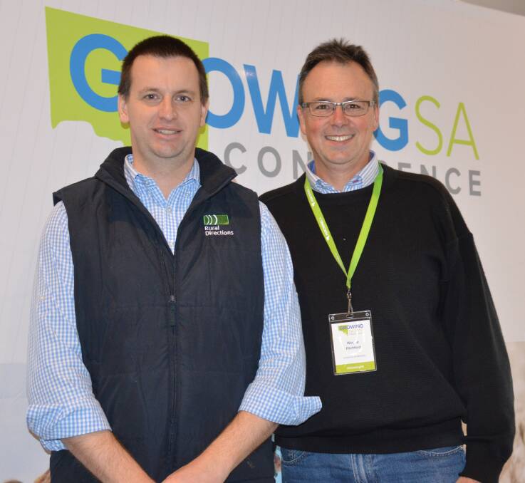BEST PERFORMERS: Rural Directions consultant Simon Vogt, with University of Adelaide professor Wayne Pitchford, said the top 20pc of farmers put plans into practice.