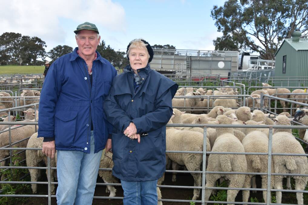 SELL OFF: After more than 50 years in the industry, Ross and Colleen Andrew, Springton, sold the last of their livestock, with a pen of sucker lambs at $125.